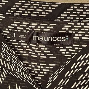 Maurice’s size 3 black and white blouse